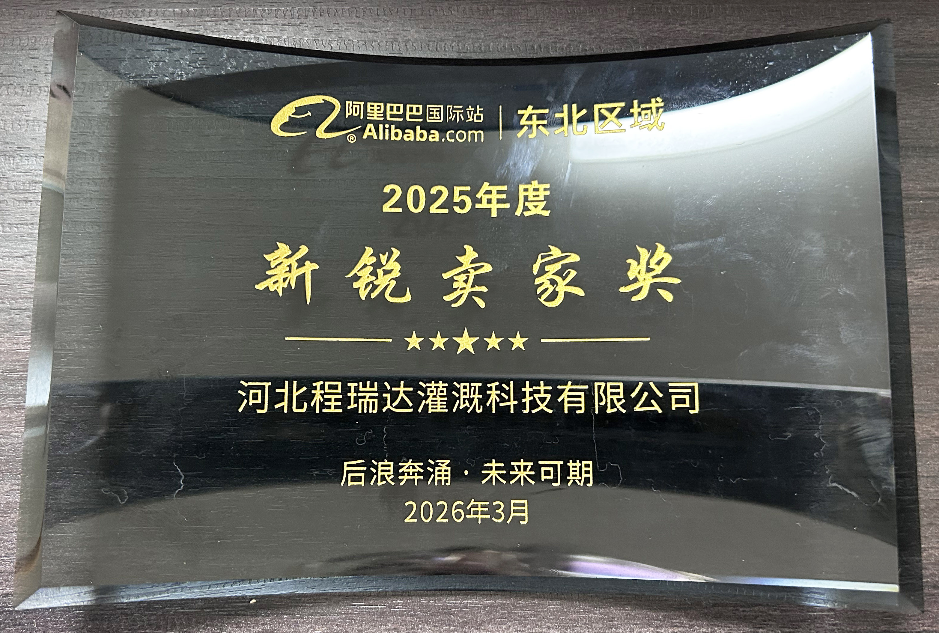 内蒙古程瑞达灌溉 | 荣获阿里国际站新锐卖家奖